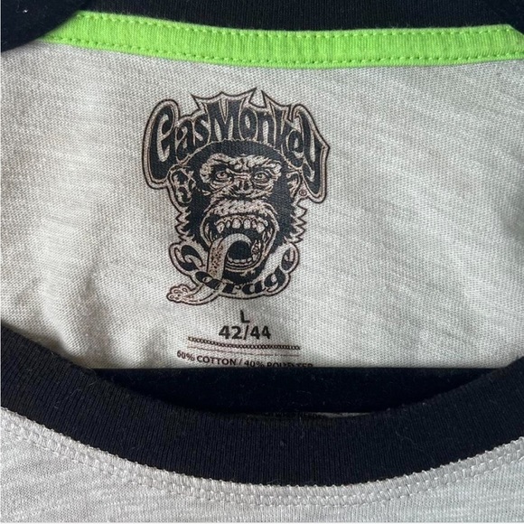 Gas Monkey Garage Long Sleeve Tee Large | Waffle Thermal Sleeves - Picture 4 of 5